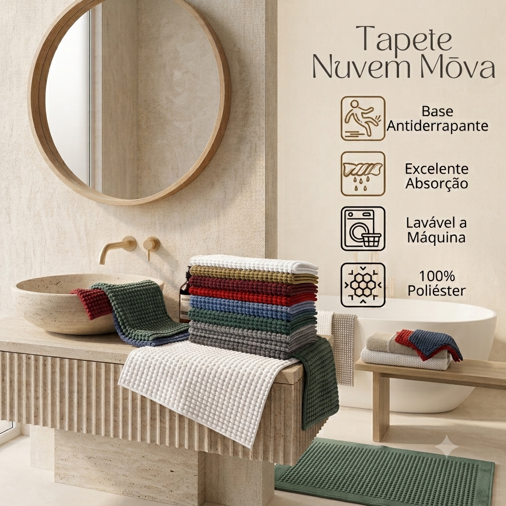 Tapete Nuvem Mōva em textura de bolinhas de microfibra macia