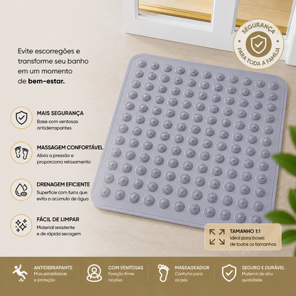 Tapete quadrado Mōva em PVC, indicado para banheiro, lavabo e área de serviço
