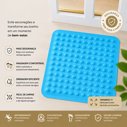 Tapete de banheiro quadrado Mōva, superfície em PVC que não absorve água