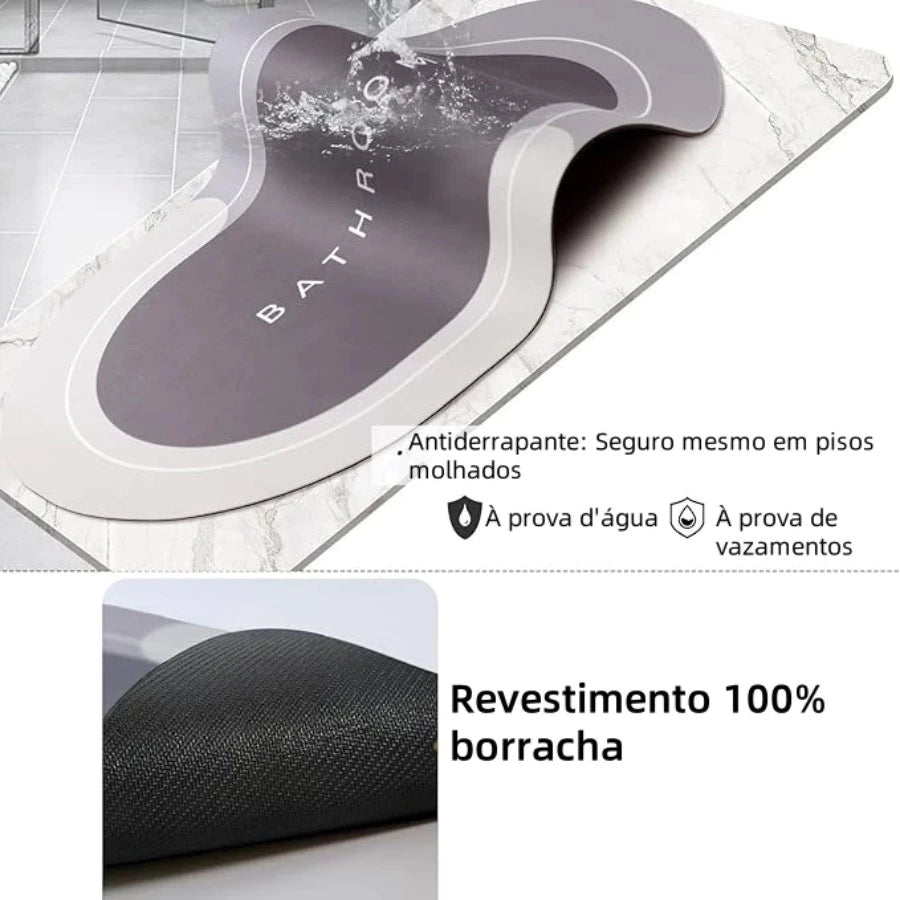 Detalhe adicional do tapete super absorvente para banheiro